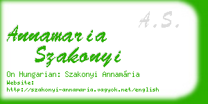 annamaria szakonyi business card